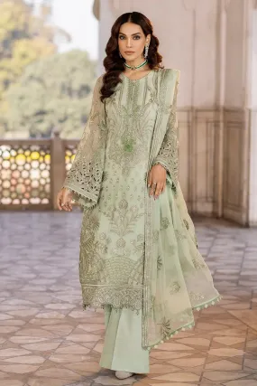 04 LUSTER GREEN Safeera Embroidered Chiffon Collection Vol 13