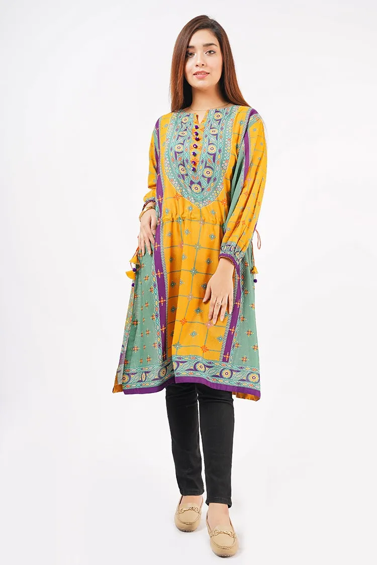 1-PC Kurti Stitched Karandi Suit