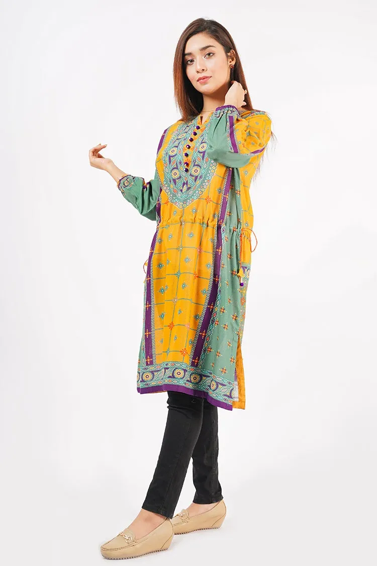 1-PC Kurti Stitched Karandi Suit