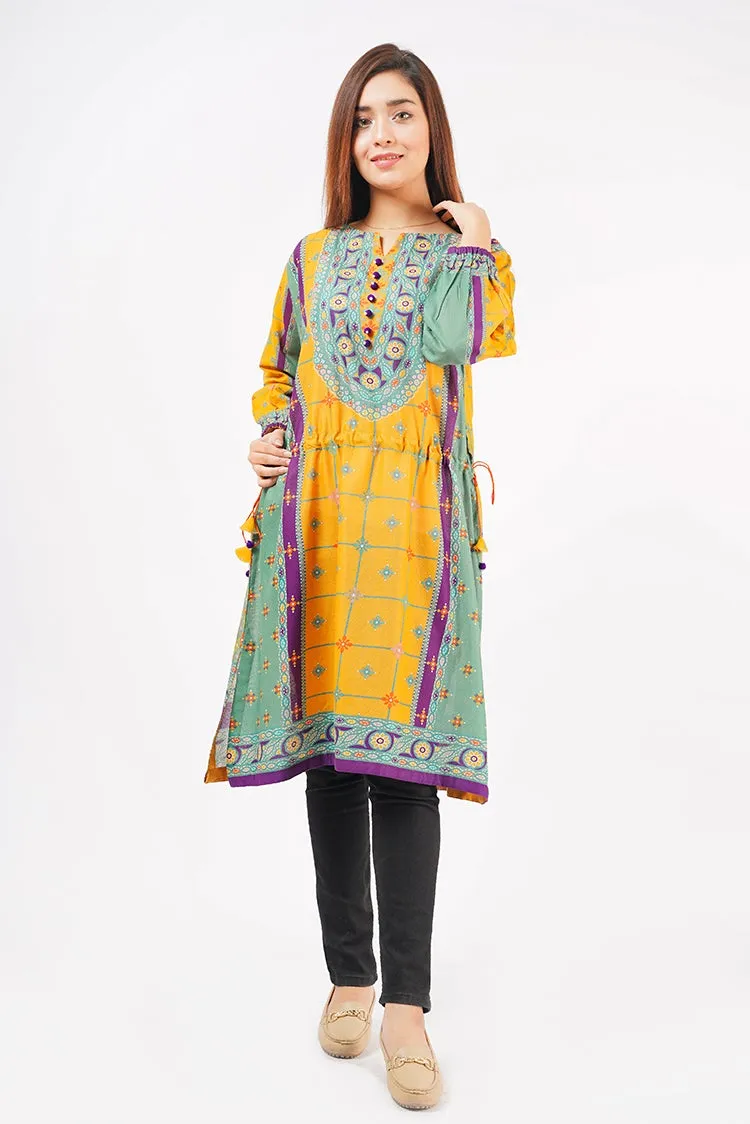 1-PC Kurti Stitched Karandi Suit