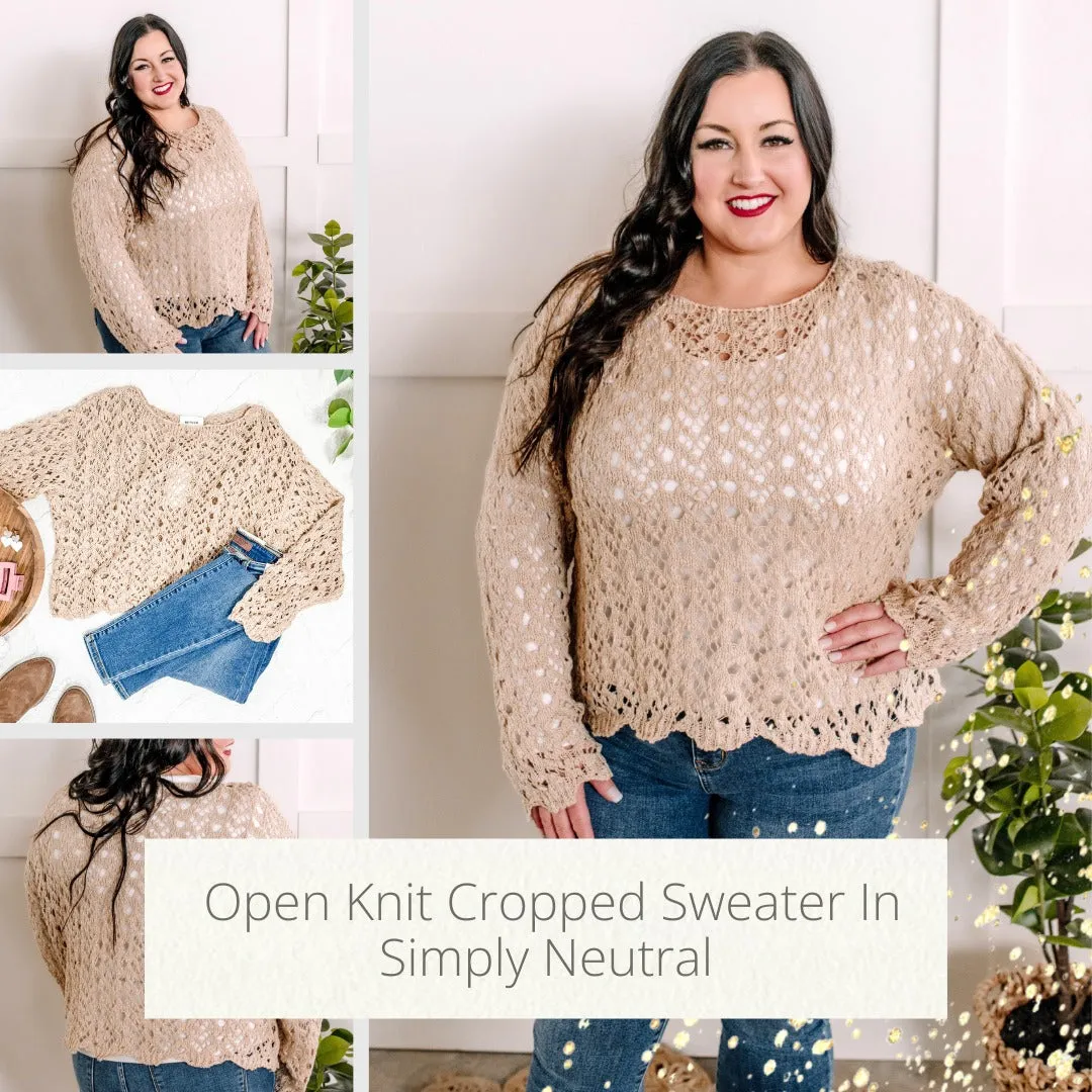 1.15 Open Knit Cropped Sweater In Simply Neutral