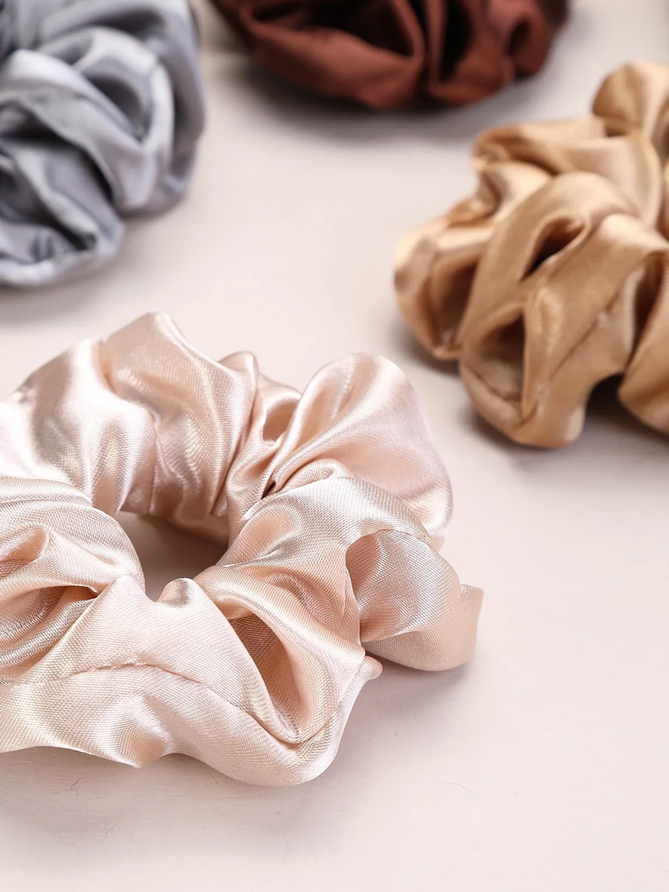 12pcs Plain Pleated Scrunchie