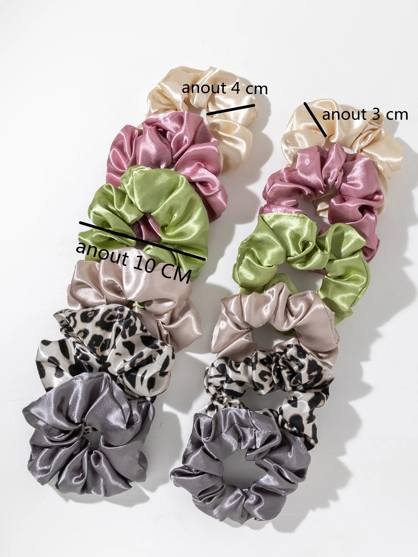 12pcs Plain Pleated Scrunchie