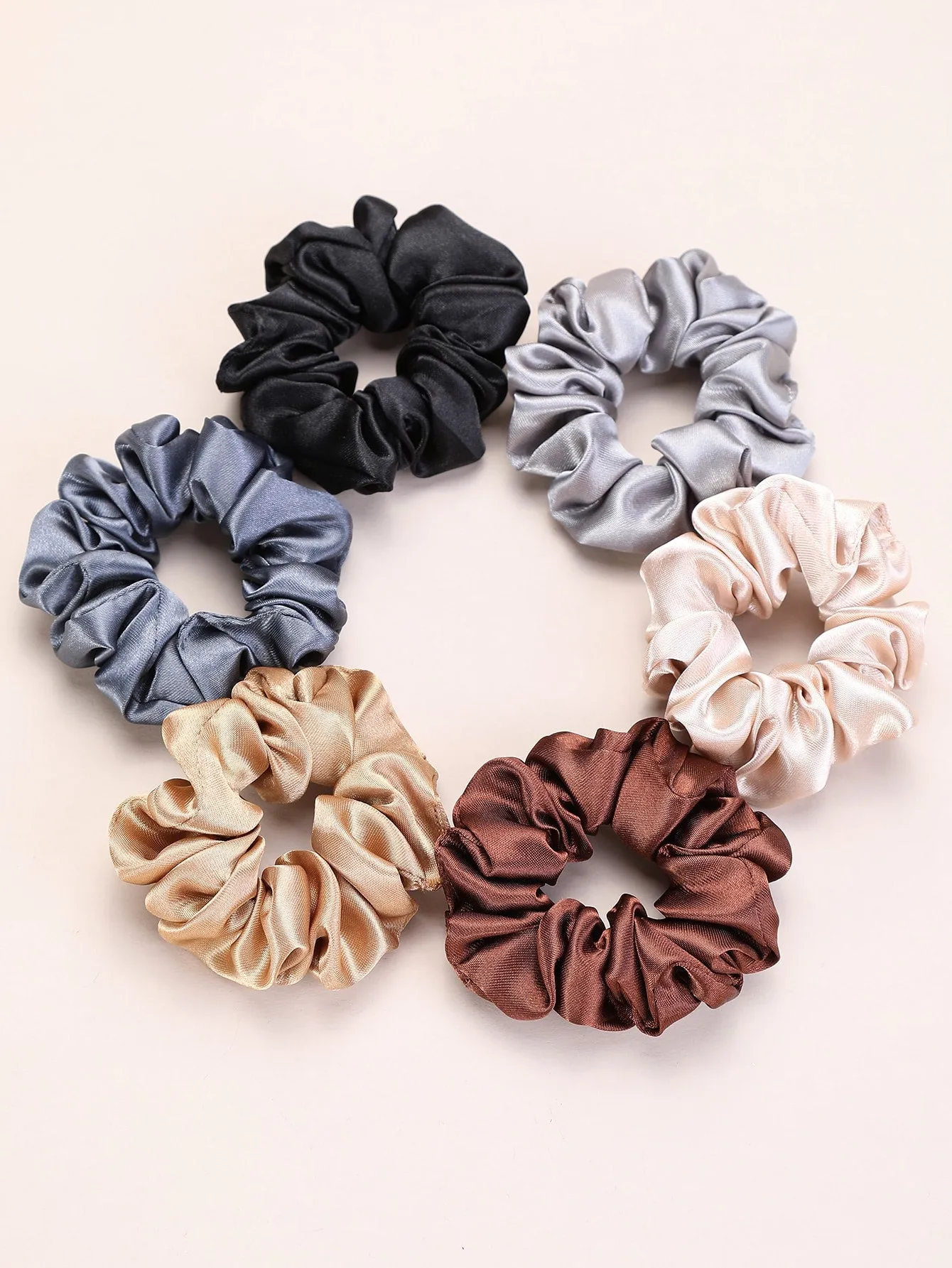 12pcs Plain Pleated Scrunchie