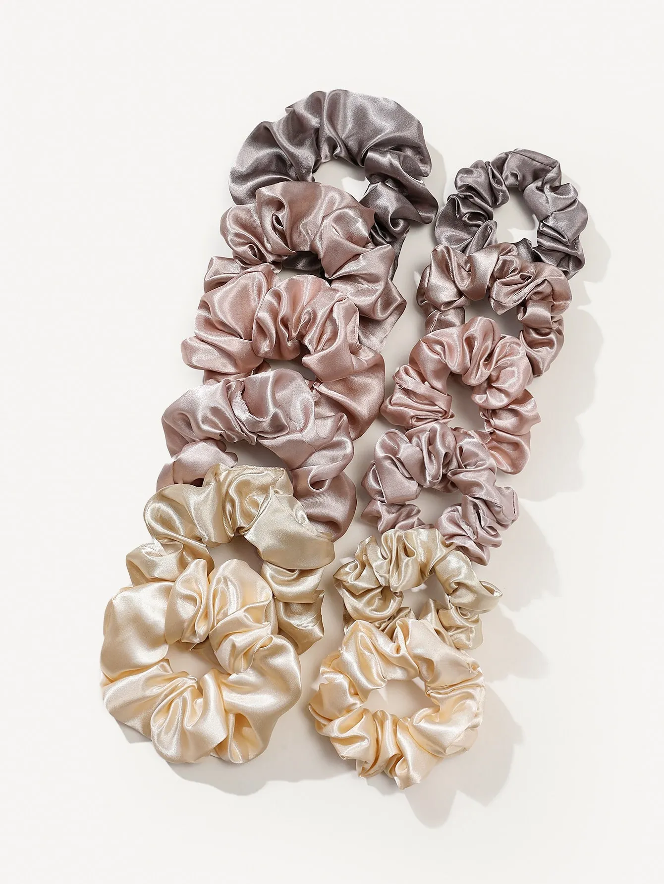 12pcs Plain Pleated Scrunchie