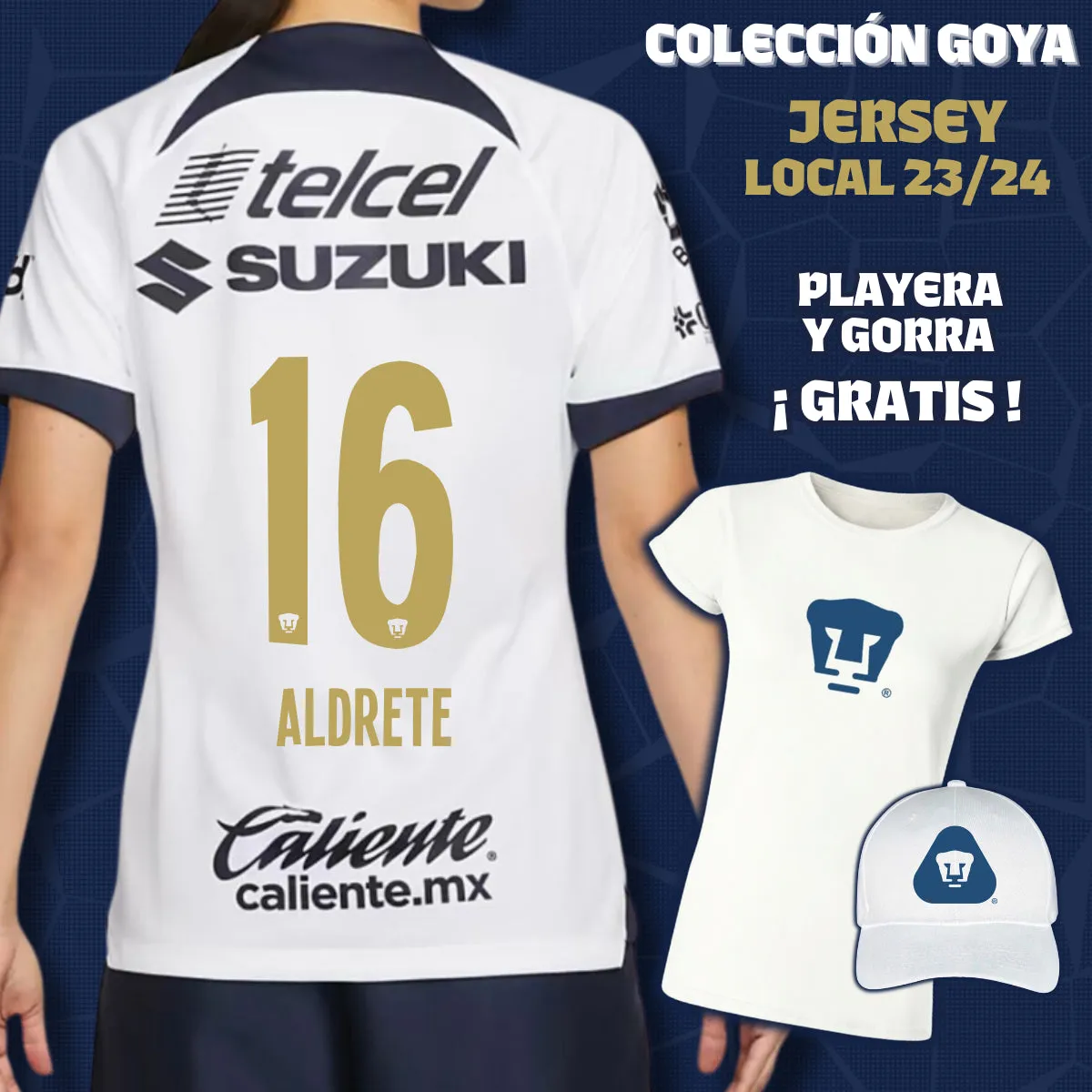 16 Adrián Aldrete - Colección Goya Mujer - Jersey Local   Playera y Gorra de Regalo