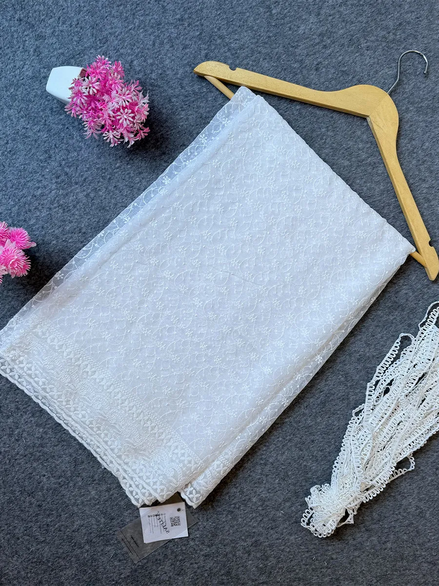 1pc ChikanKari Dupatta