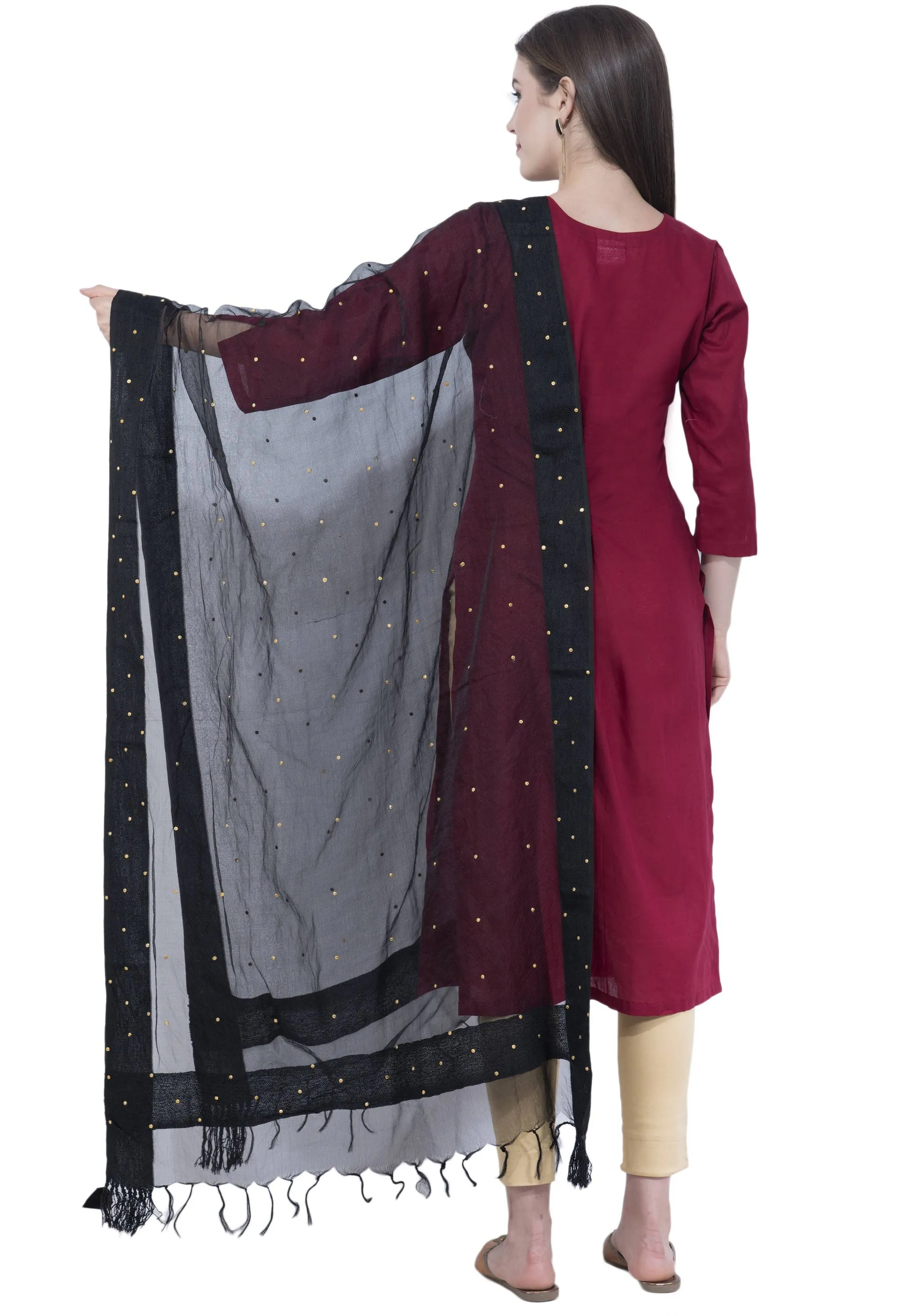 A R SILK Navy Blue Color Chandna Dupattas and Chunnis