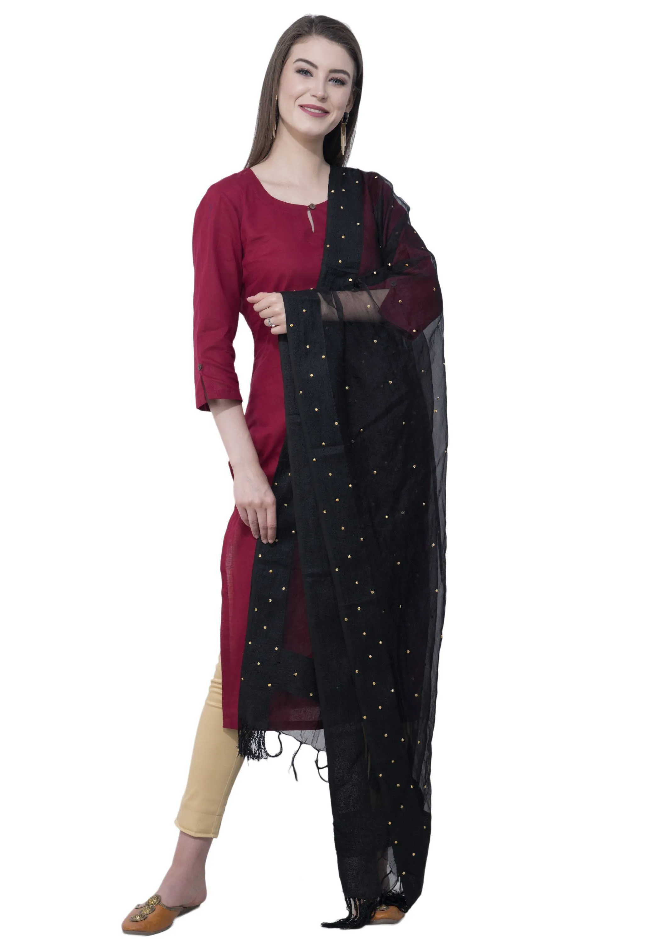 A R SILK Navy Blue Color Chandna Dupattas and Chunnis