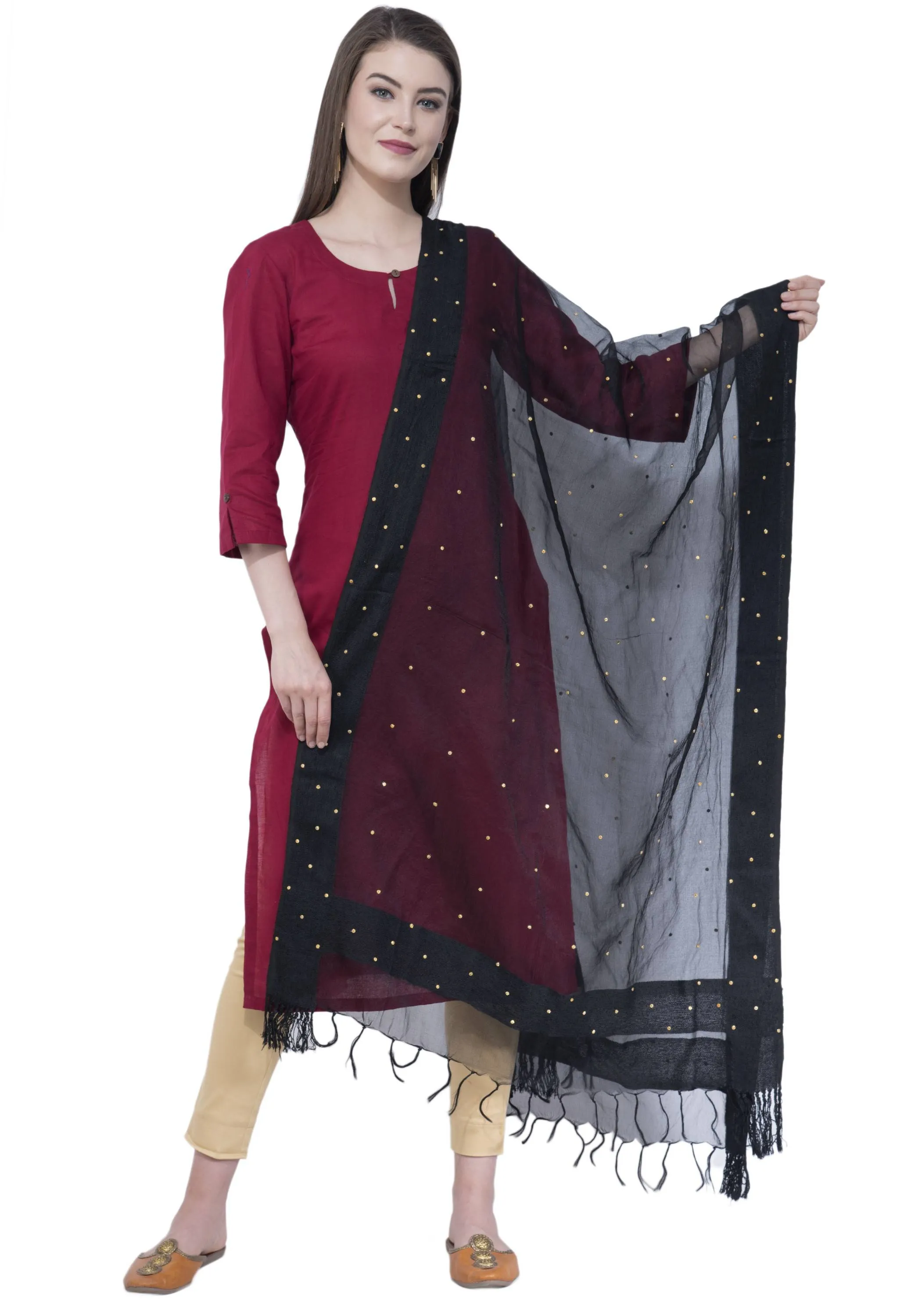 A R SILK Navy Blue Color Chandna Dupattas and Chunnis