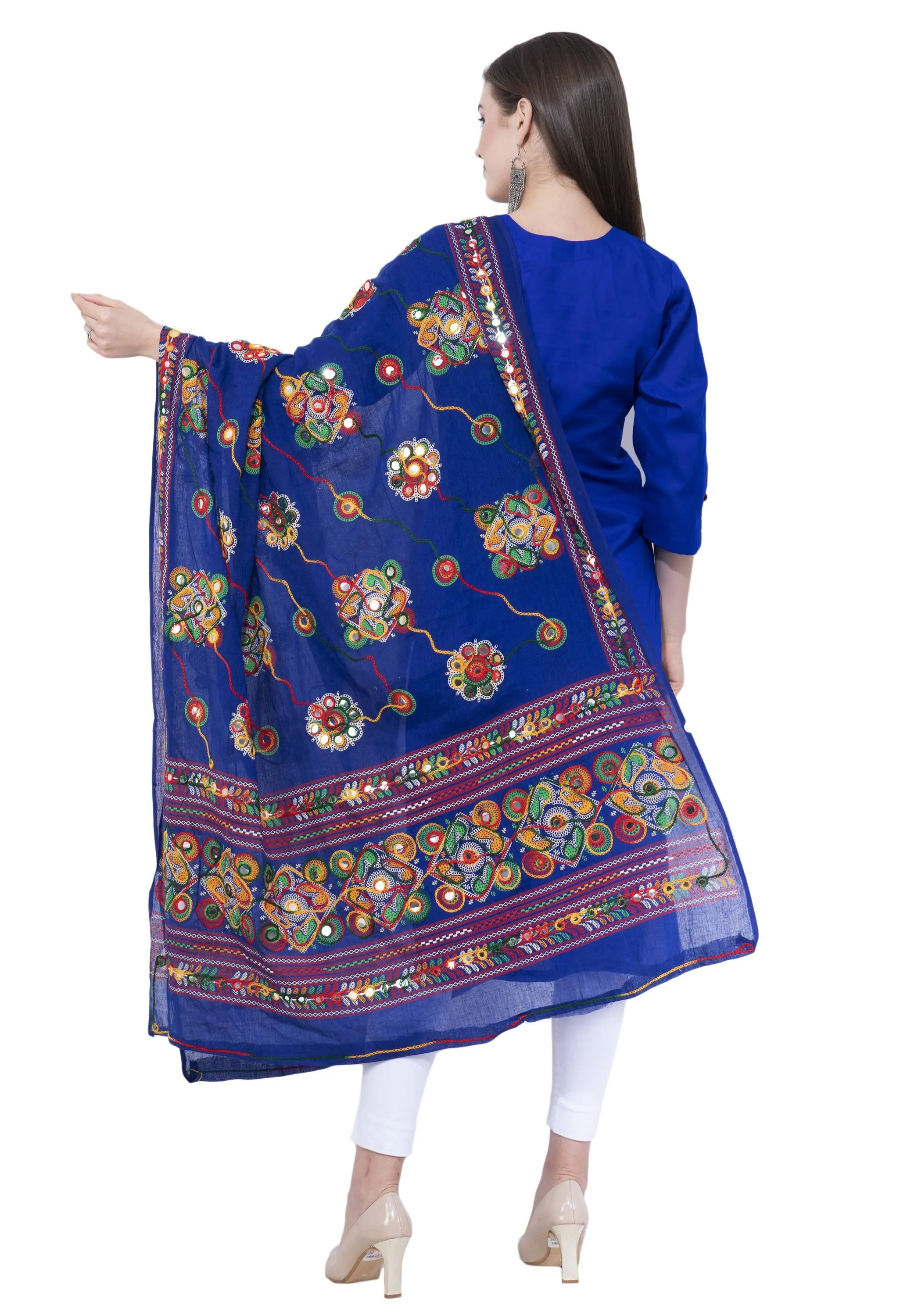 A R SILK Royal blue Color Gurjari Pure cotton Dupattas and Chunnis