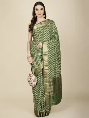 Abstract Woven Cotton Saree