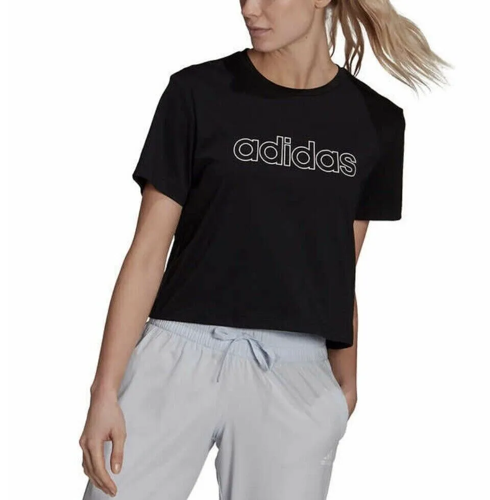 Adidas Women's Primegreen Aeroready Logo Crop Tee