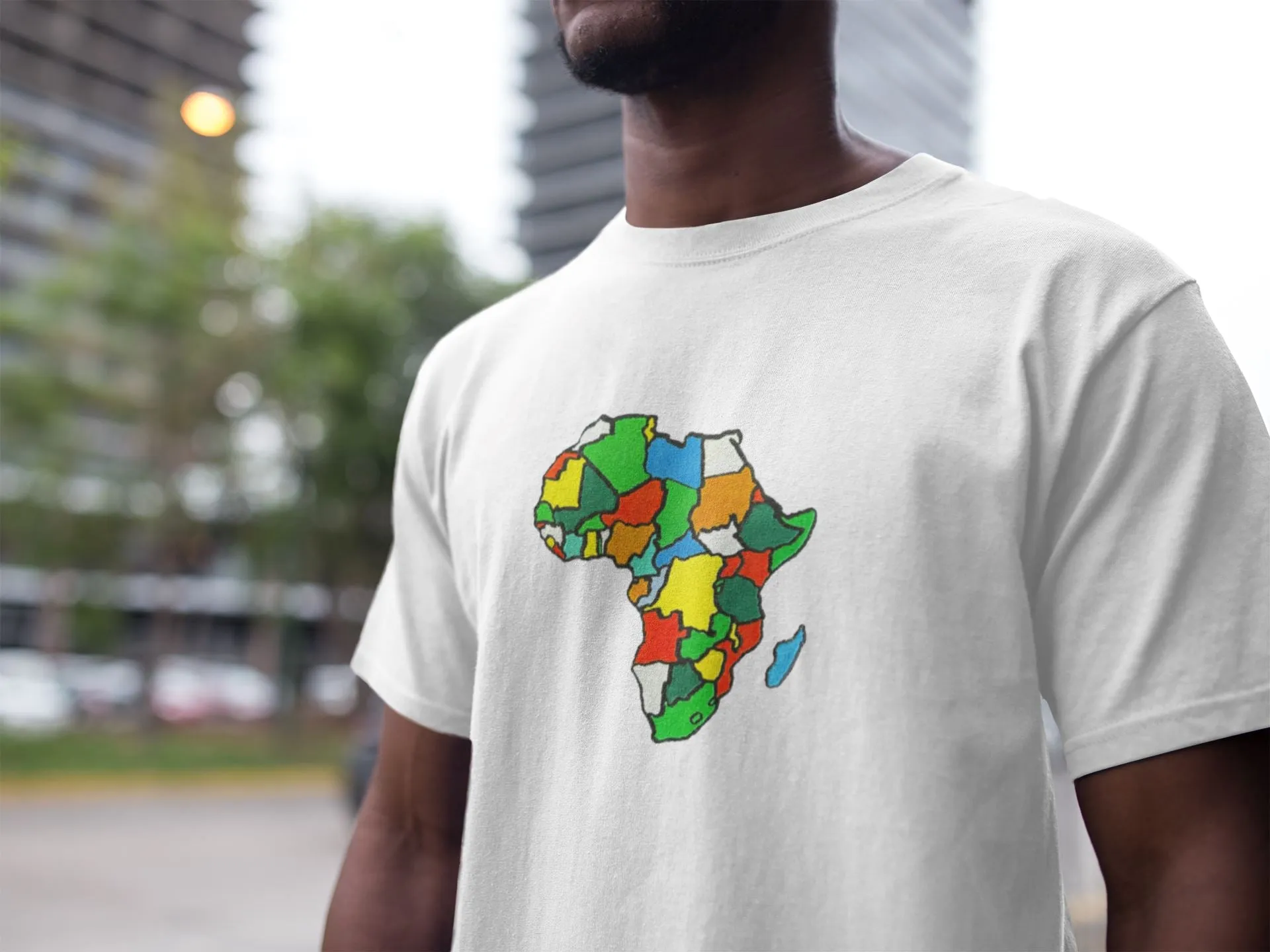 Africa Map Embroidered T-shirt