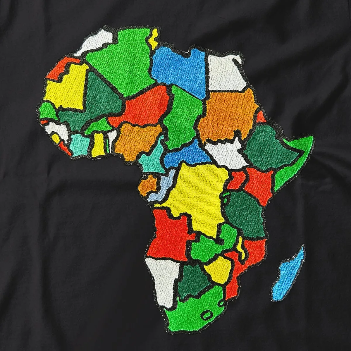 Africa Map Embroidered T-shirt