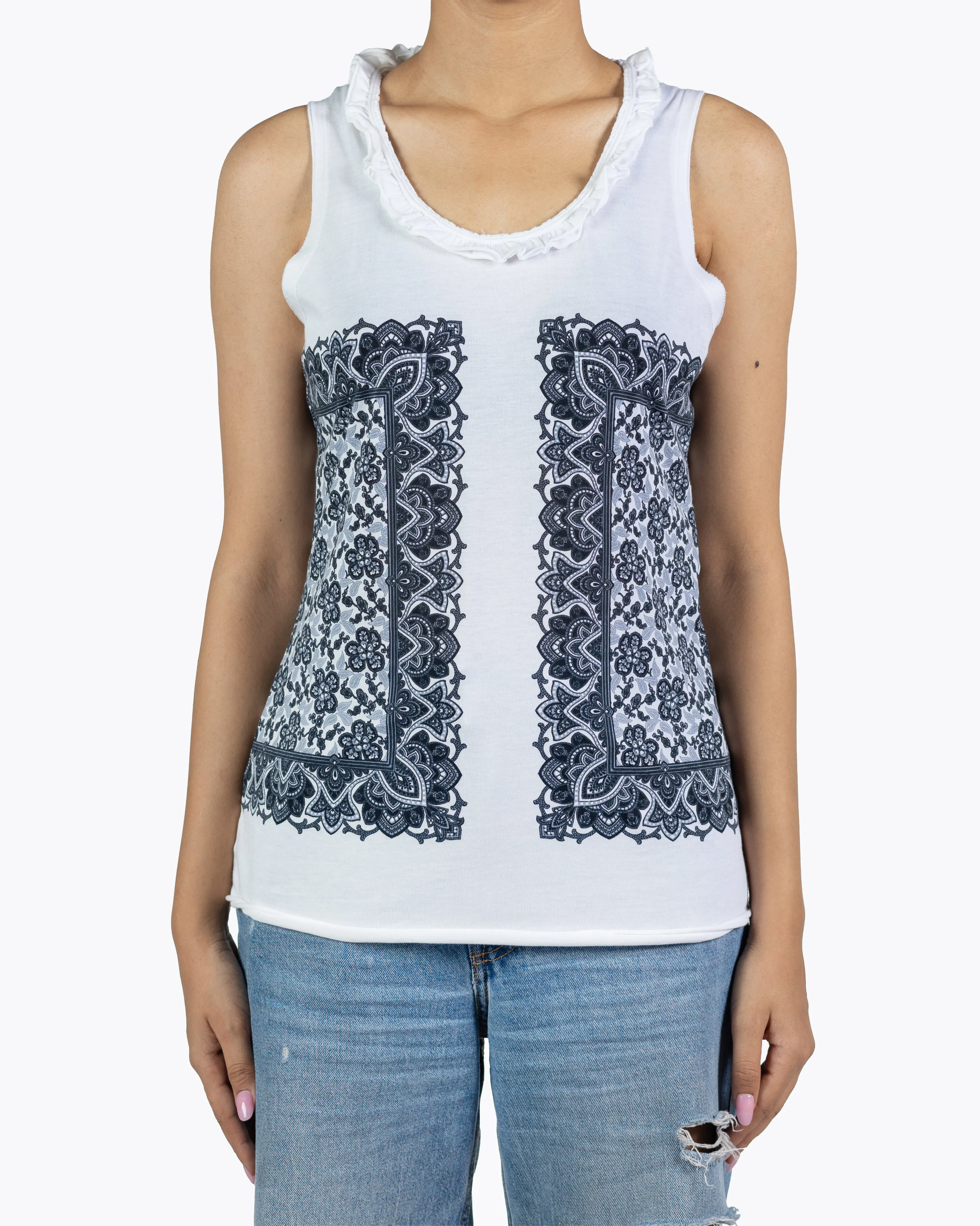 ALEXENDER MCQUEEN PAISLEY PRINT SLEEVLESS TEE