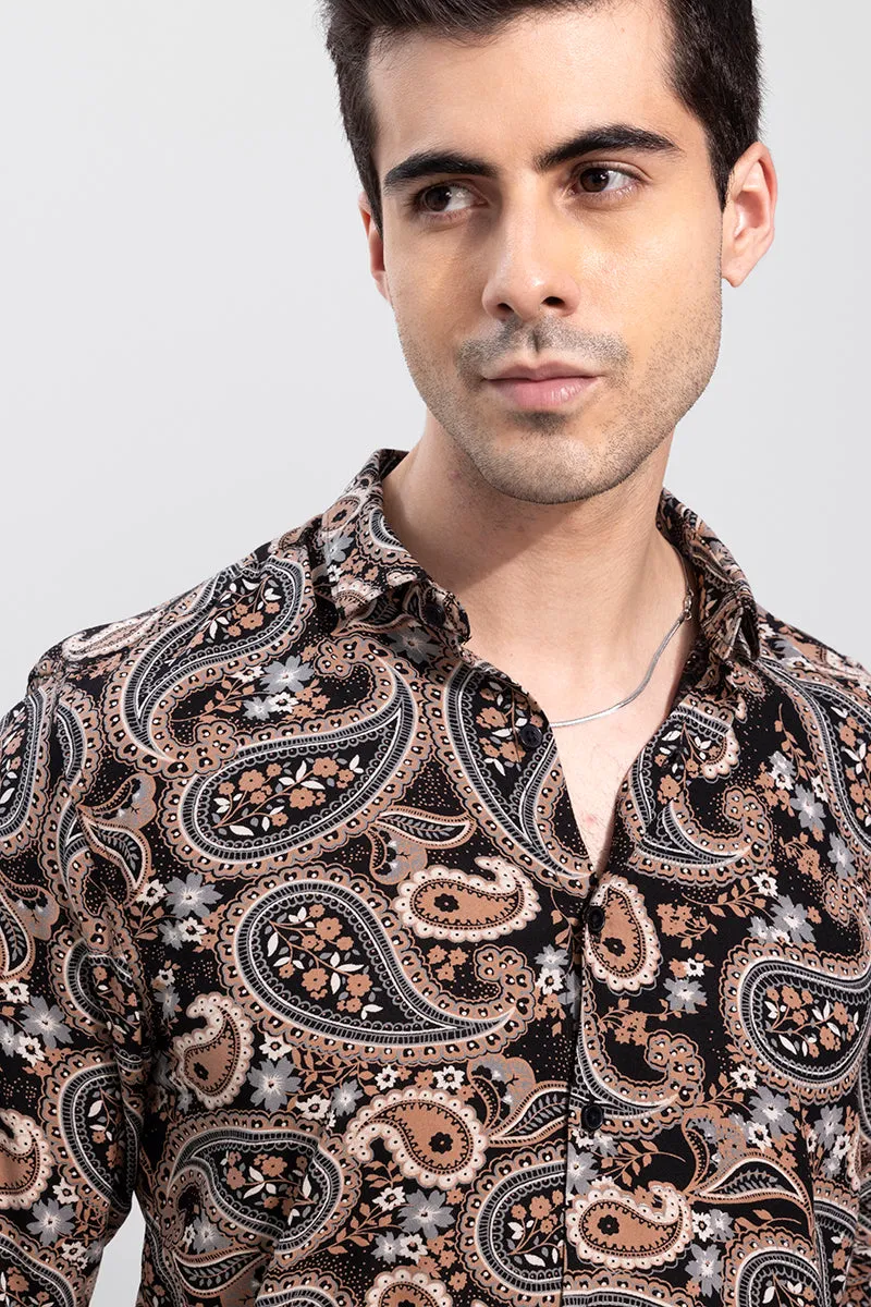 Allover Paisley Brown Shirt