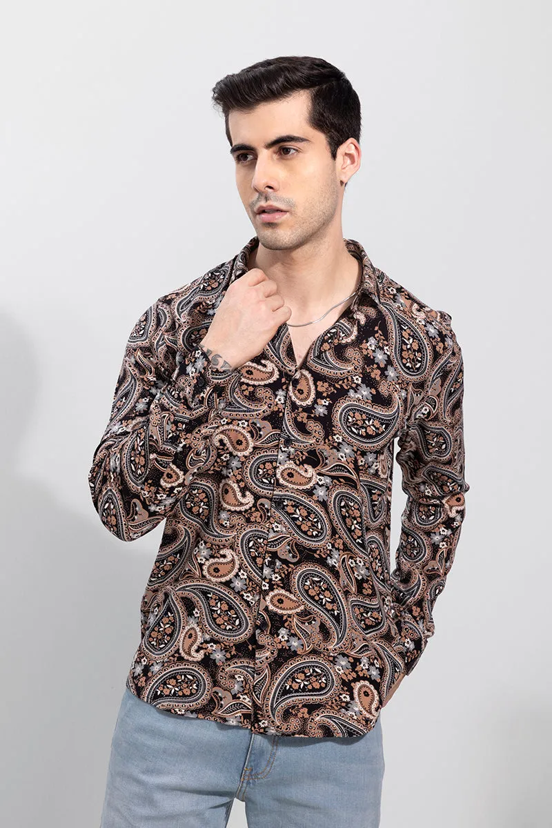 Allover Paisley Brown Shirt