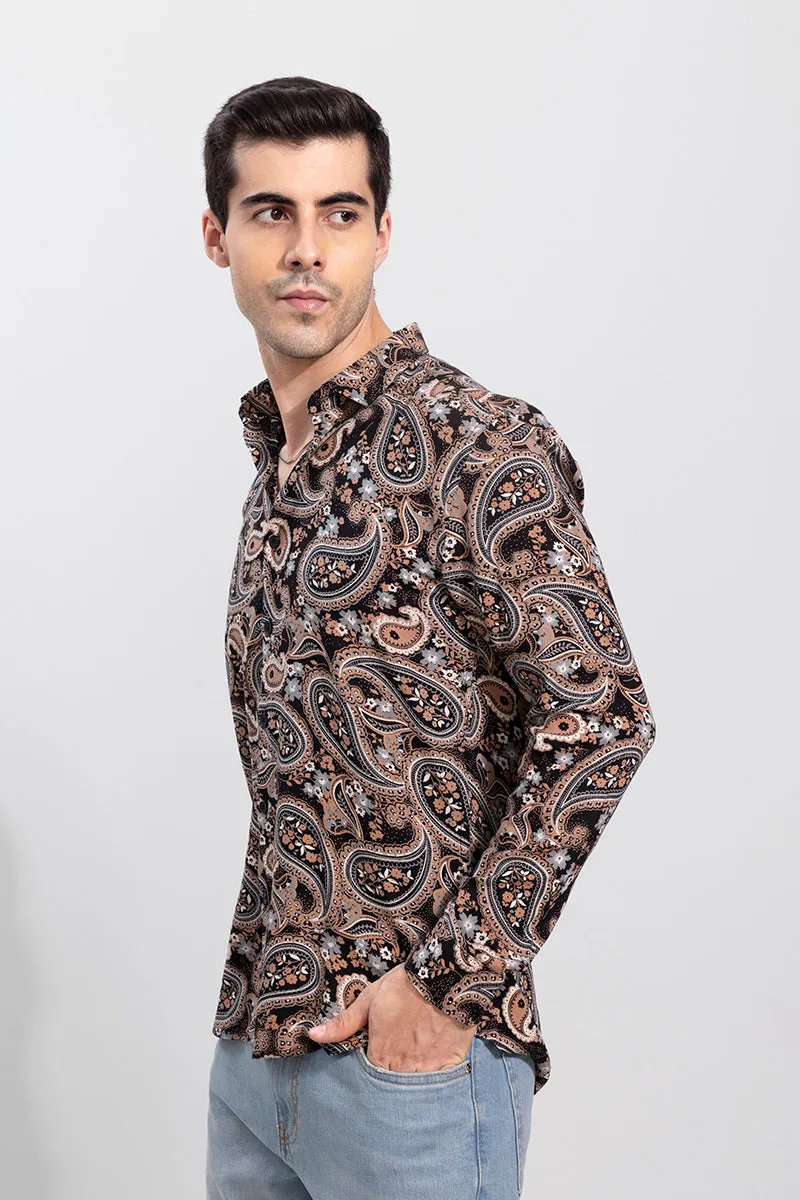 Allover Paisley Brown Shirt