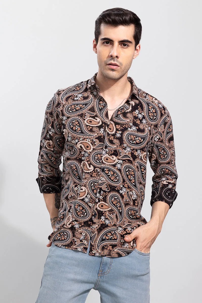 Allover Paisley Brown Shirt