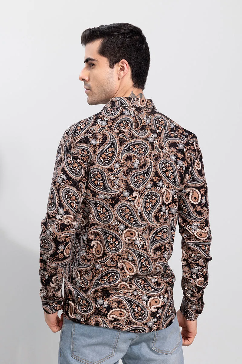 Allover Paisley Brown Shirt