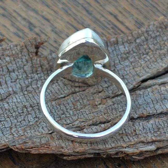 Apatite Quartz Ring, Quartz Ring, Pear Cut Ring, 925 Sterling Silver Jewelry