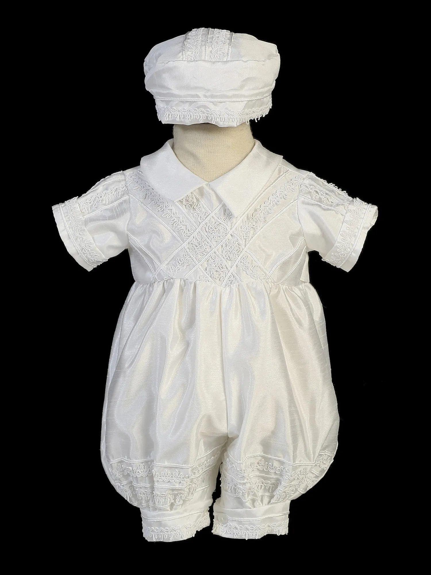 Baby Boys White Romper Hat Diamond Panel Estola Christening Outfit 3-24M