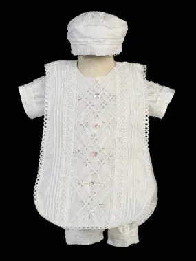 Baby Boys White Romper Hat Diamond Panel Estola Christening Outfit 3-24M