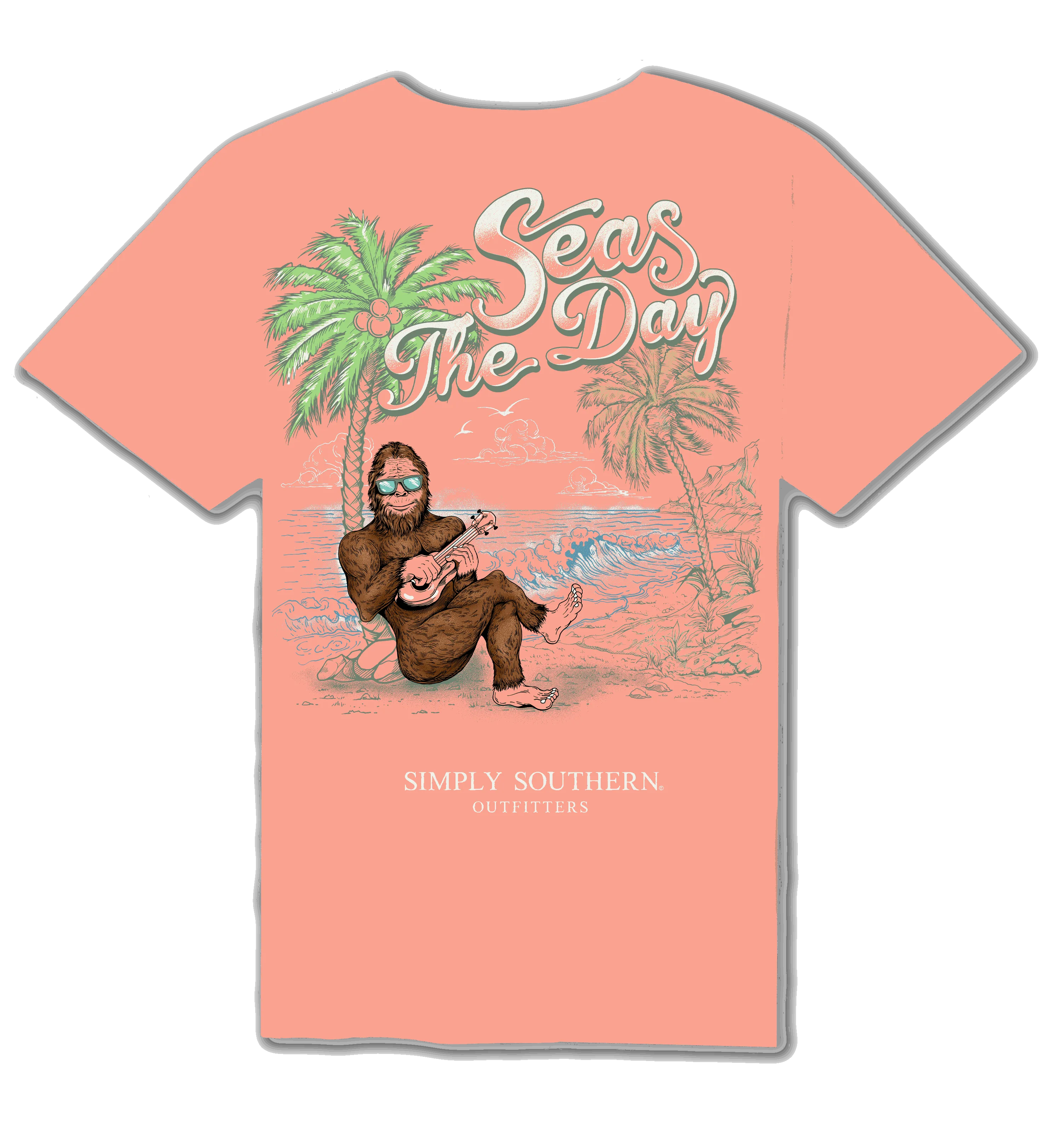 Bigfoot Serenade Men's T-Shirt a?? Simply Southern's Beach Escape Edition