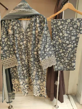 Bin Saeed Printed Cutwork | BS304