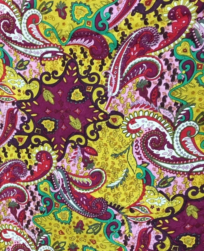 Borderless Paisley Silk Scarf 20"