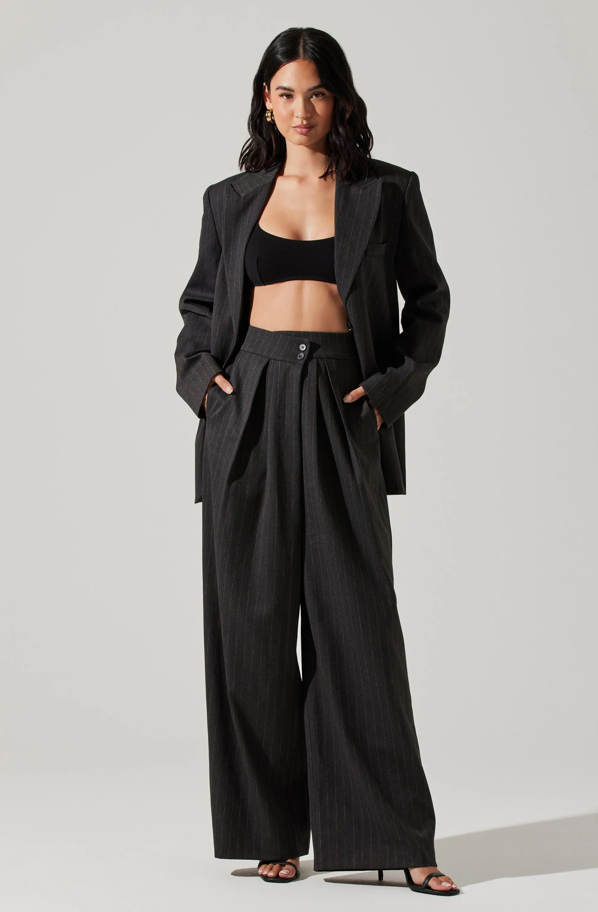 Boyfriend Pleated Criss-Cross Waist Pants