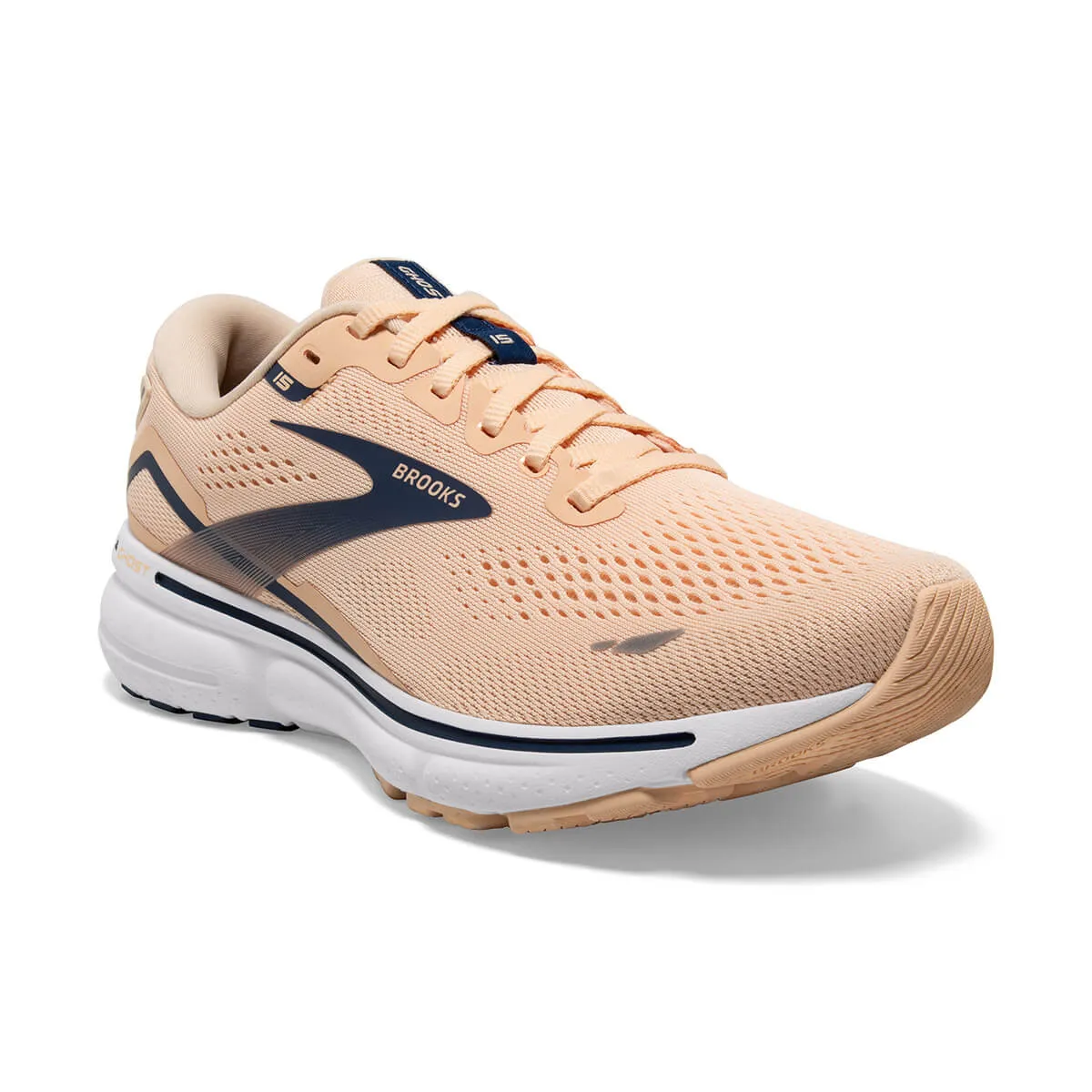 Brooks Ghost 15 Womens | Apricot/estate Blue/white