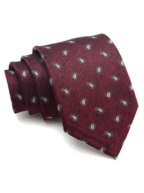 Budding Paisley Tie - Red Burgundy