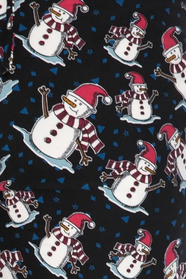 Christmas Snowman Print Comfortable Soft Lounge Pajama Pants