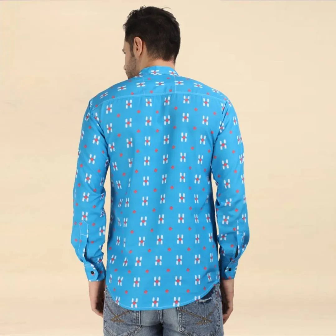 Classic Cotton Printed Short Kurtas for Men