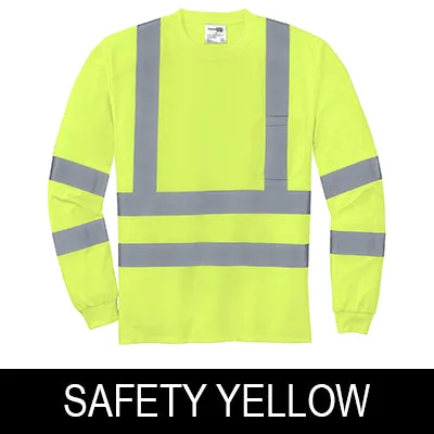 CornerStone Hi-Vis Long-Sleeve Shirt, ANSI 107 Class 3 - Snag-Resistant