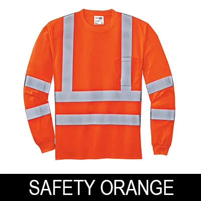 CornerStone Hi-Vis Long-Sleeve Shirt, ANSI 107 Class 3 - Snag-Resistant