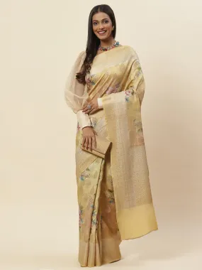 Digital Floral Printed Tussar Saree