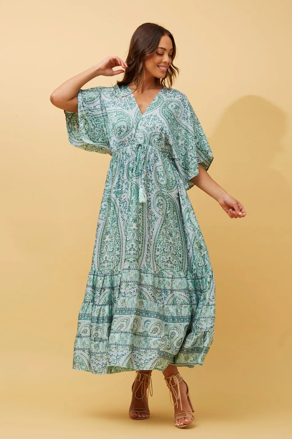 DOLTON BOHO SATIN MAXI DRESS