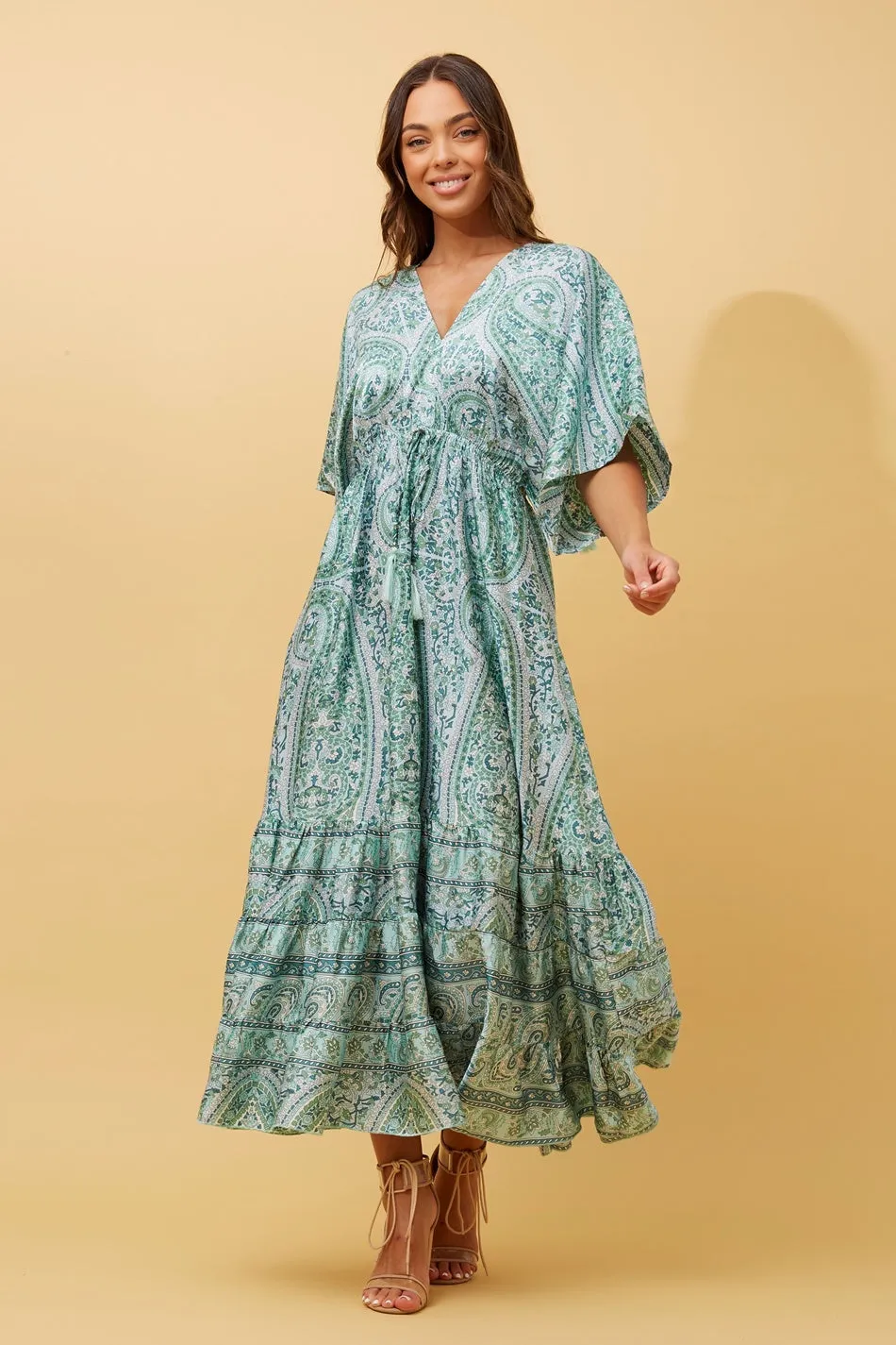 DOLTON BOHO SATIN MAXI DRESS