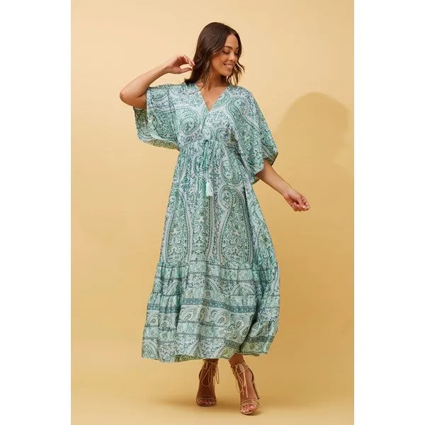 DOLTON BOHO SATIN MAXI DRESS