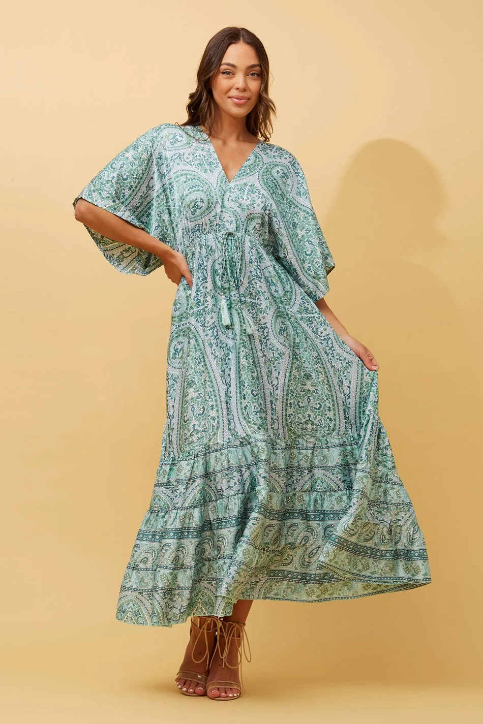 DOLTON BOHO SATIN MAXI DRESS