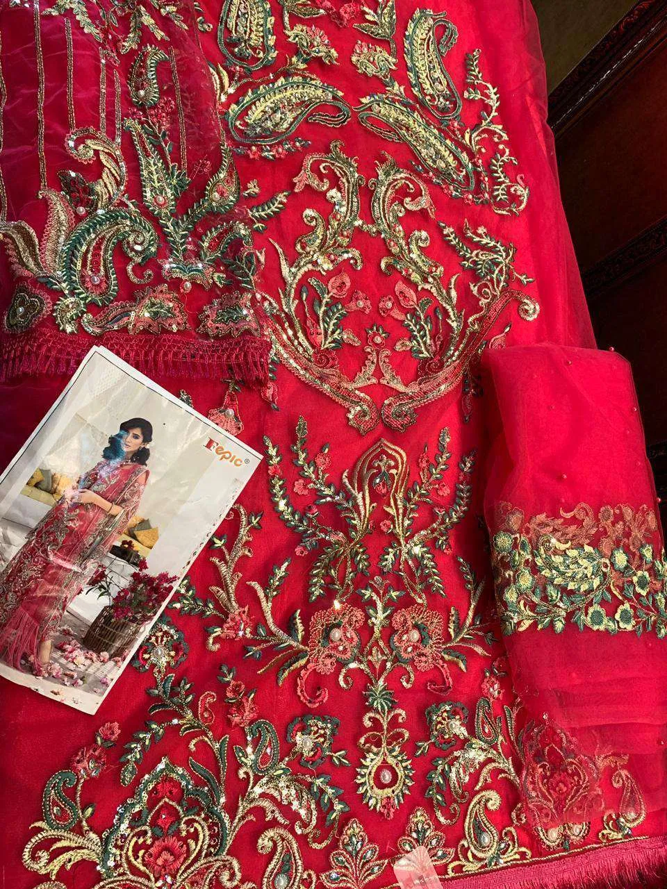 EMBROIDERED PINK TRADITIONAL OCCASIONALLY PARTY WEAR COLLECTION 44003