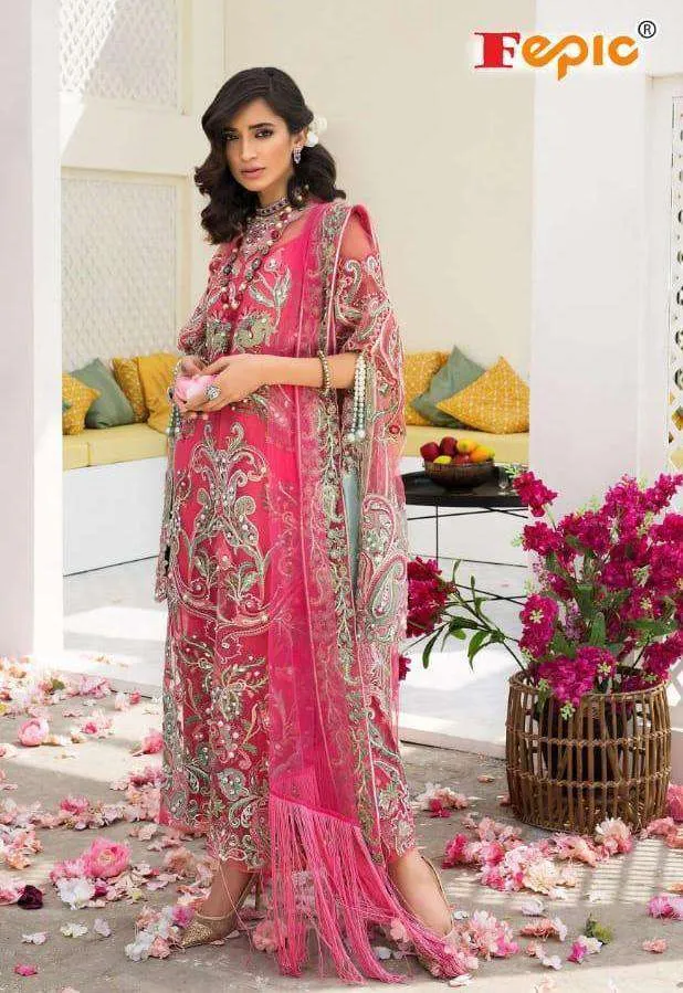 EMBROIDERED PINK TRADITIONAL OCCASIONALLY PARTY WEAR COLLECTION 44003