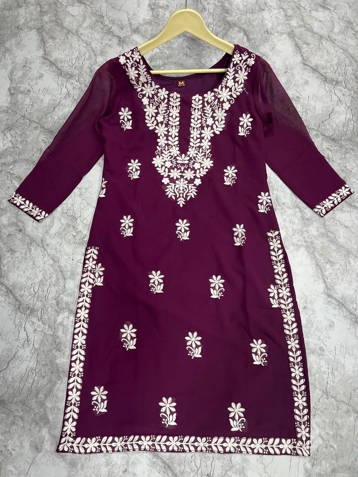 Embroidery Women's Lucknowi Kurti Tops