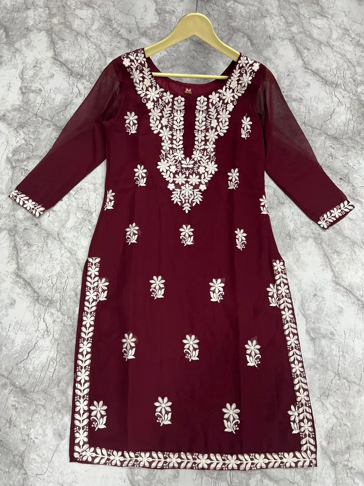 Embroidery Women's Lucknowi Kurti Tops