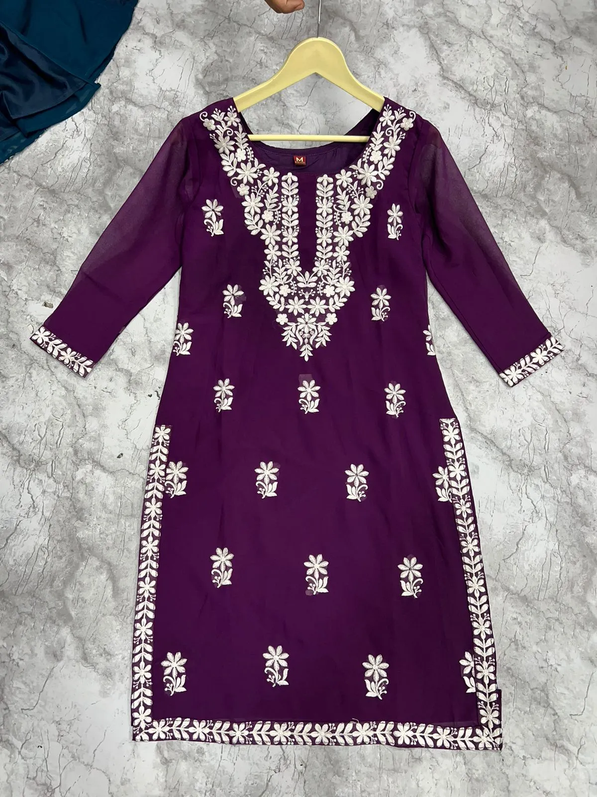 Embroidery Women's Lucknowi Kurti Tops