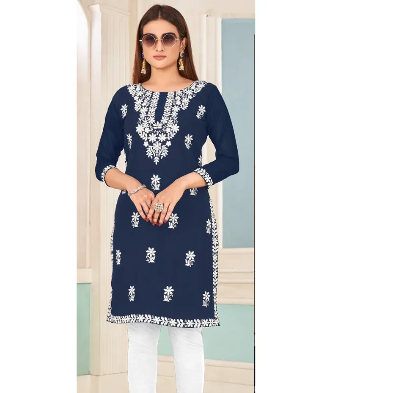 Embroidery Women's Lucknowi Kurti Tops