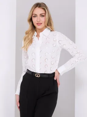 Eyelet Button-Front Blouse